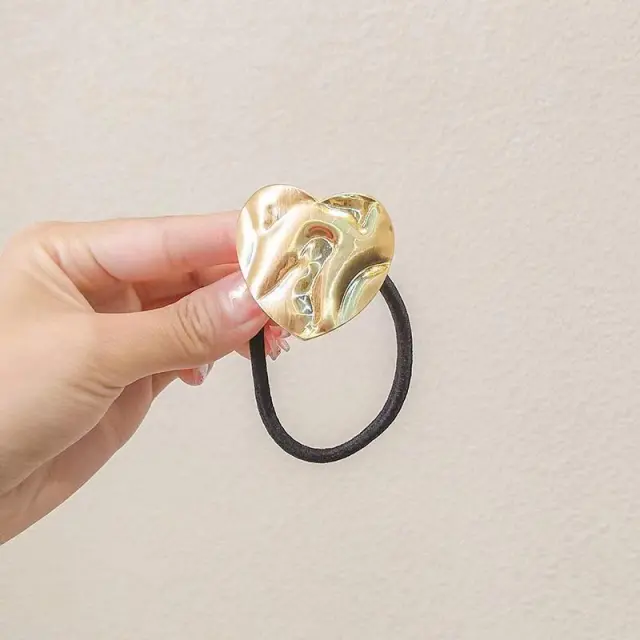 F130 Metal Hair Band Hair Band Korean Semicircle Simple Internet Celebrity Love Hair Rope - Shop at LoveMi