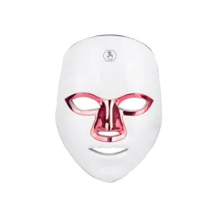 Rechargeable Manual Touch LED Beauty Mask - White Rose Gold Rim - View 1