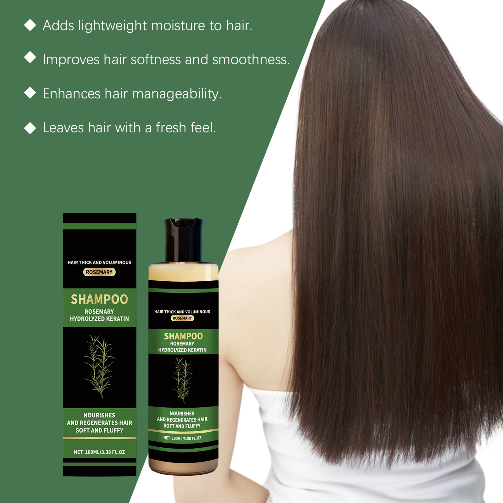 Gentle, Nourishing Keratin Moisturizing Shampoo For Voluminous Hydrated Hair