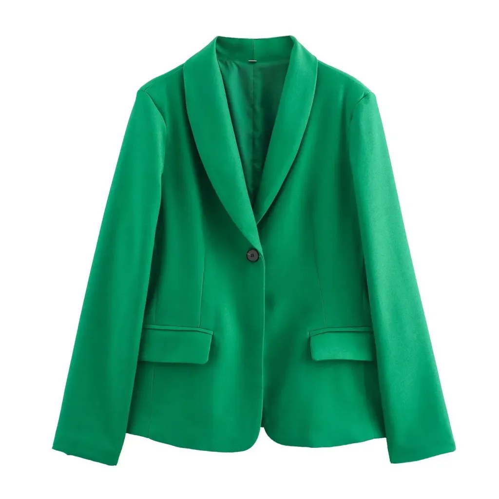 Spring And Autumn Loose Casual Dress Suit Jacket - Green