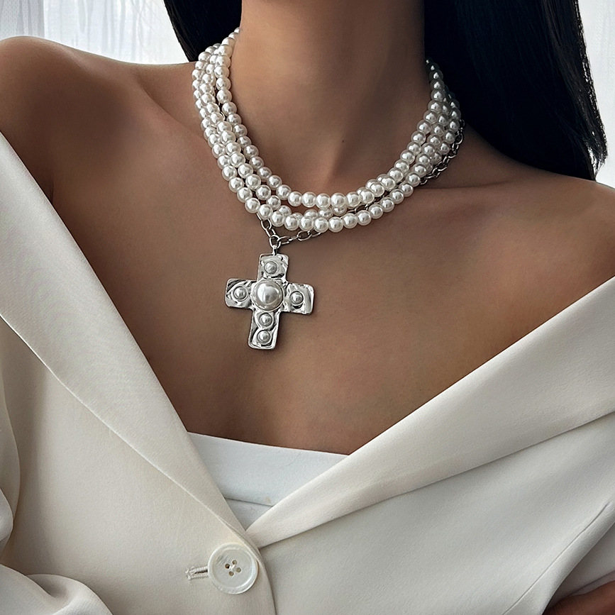Cold Cross Alloy Pendant Clavicle Chain