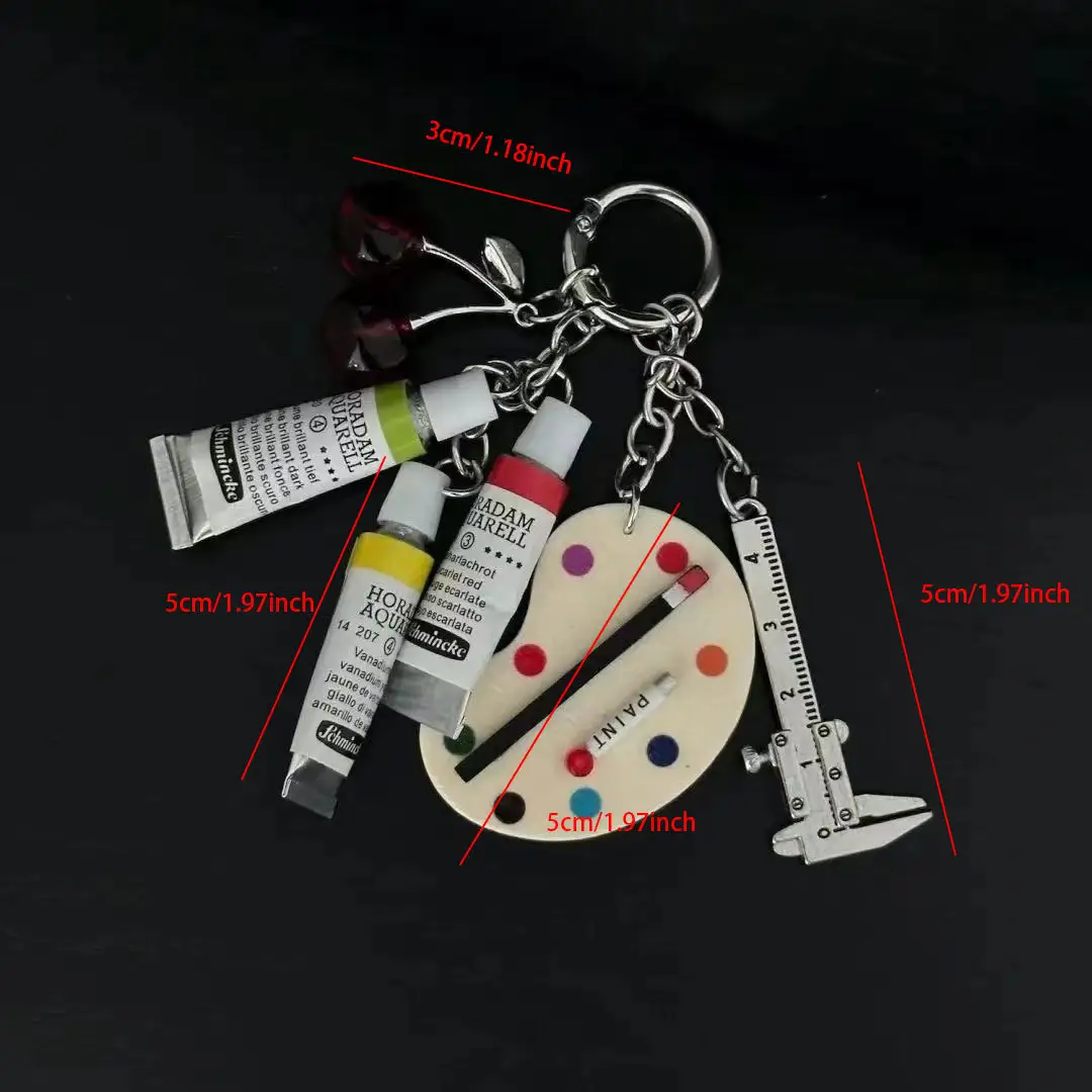 Five-color Paint Palette Bag Charm Creative Hand Keychain