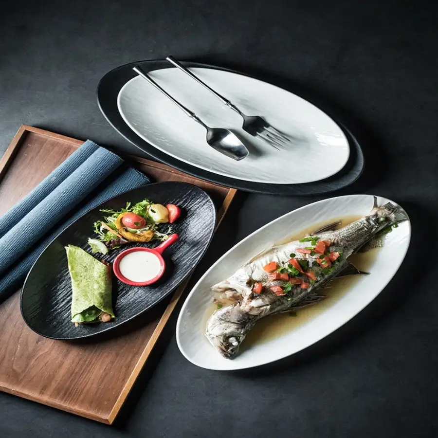 Ceramic Fish Plate Large Capacity Household Dinner Plate