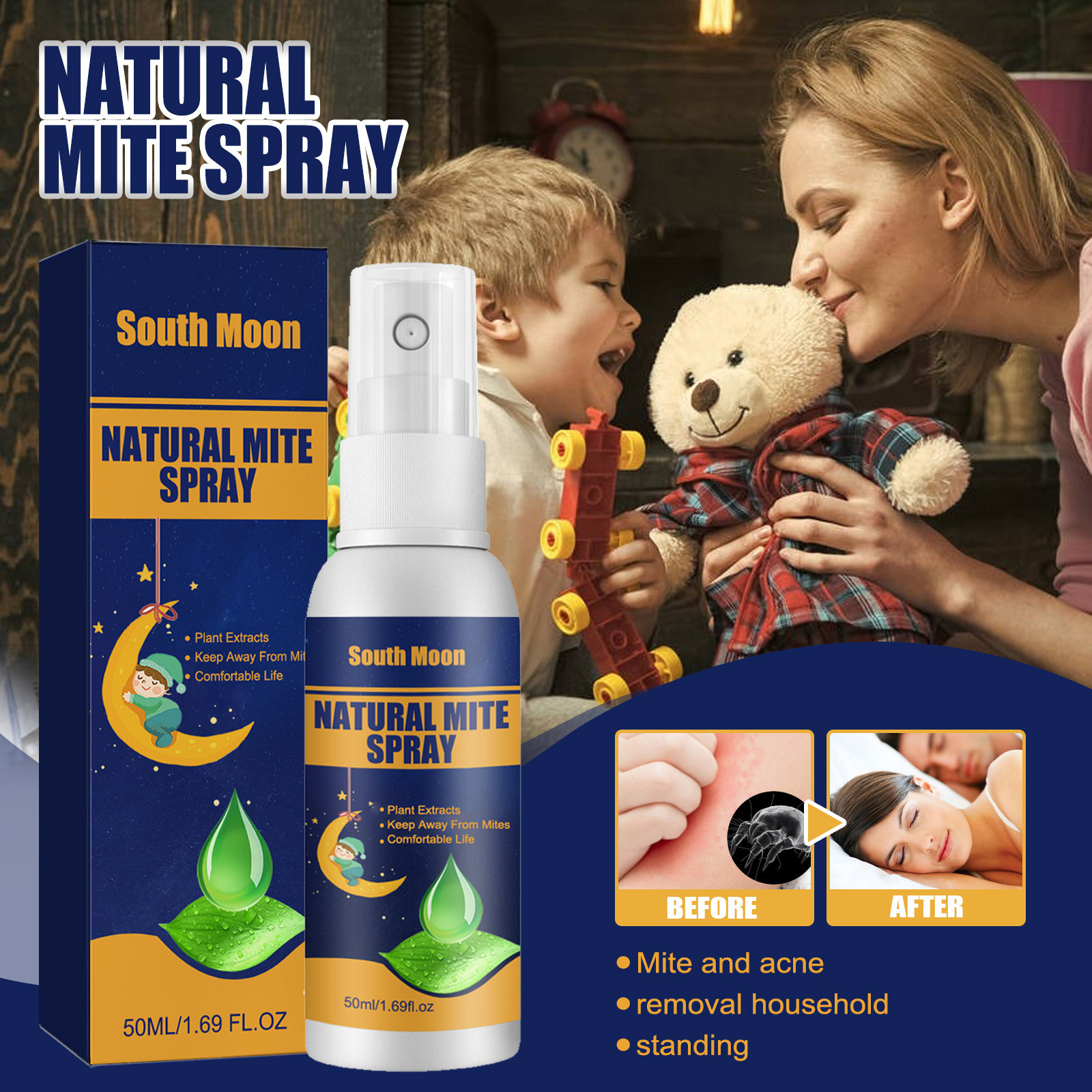 Mite Net Spray Home Bedroom Fabric Quilt Spray Anti-lice Egg Mite Liquid