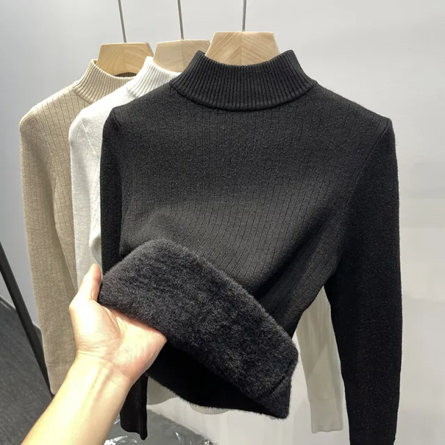 Single layer Fleece lined Inner Wear Thermal Base Knitwear Black - Shop at LoveMi