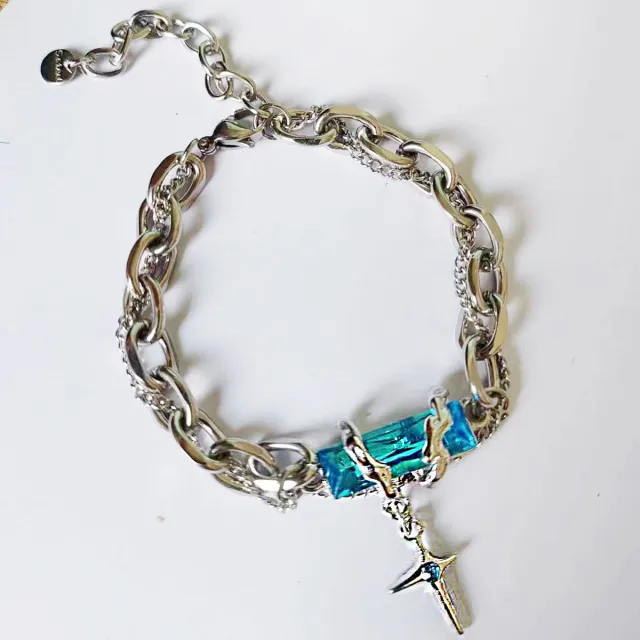 Star Body Winding Black Diamond Bracelet Simple Personality Blue Diamond Bracelet - Shop at LoveMi