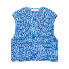 European And American Style Solid Color Thick Needle Knit Casual Short Vest - View 1