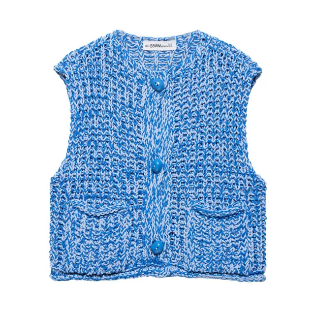 European And American Style Solid Color Thick Needle Knit Casual Short Vest - Shop at LoveMi