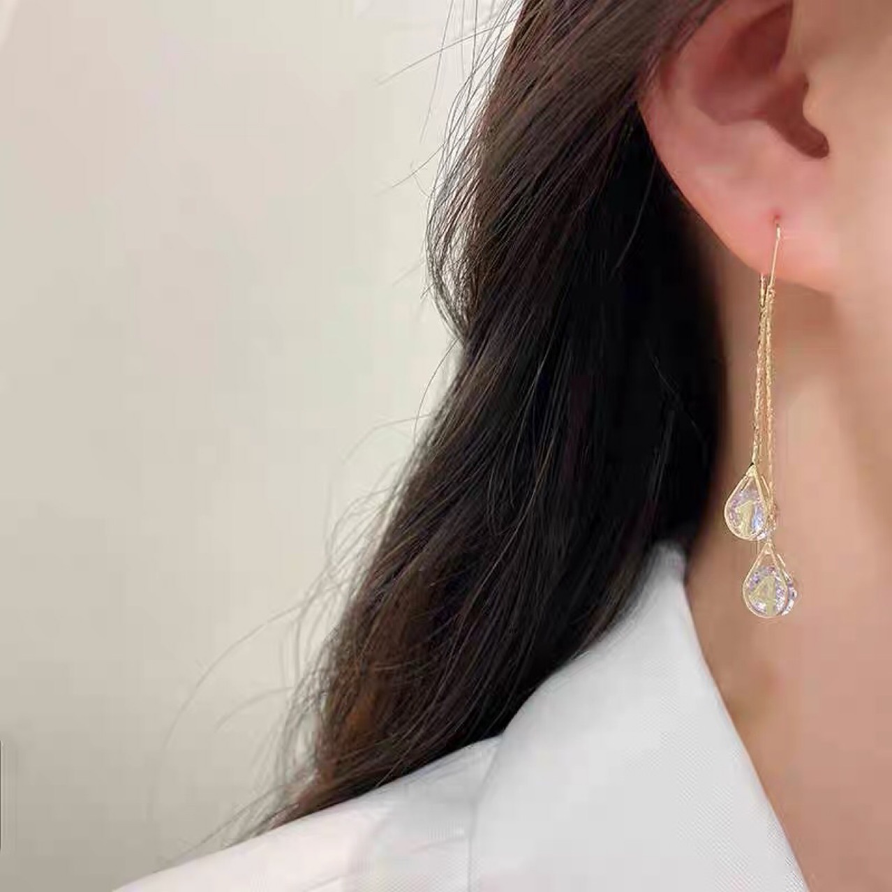 Zircon Water Drops Hanging Earrings 6