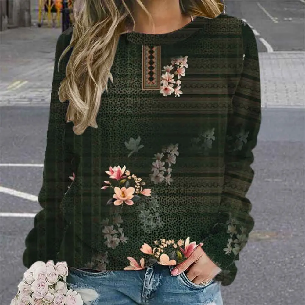 Women's Tie-dye Retro Printing 3D Digital Printing Sweater - Ylwyxps056-4Xl