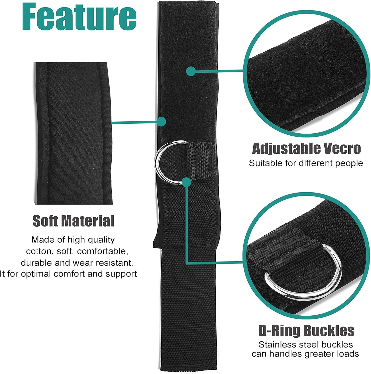 Ankle Strap With Single D-ring For Hip And Leg Training On A Power Rack