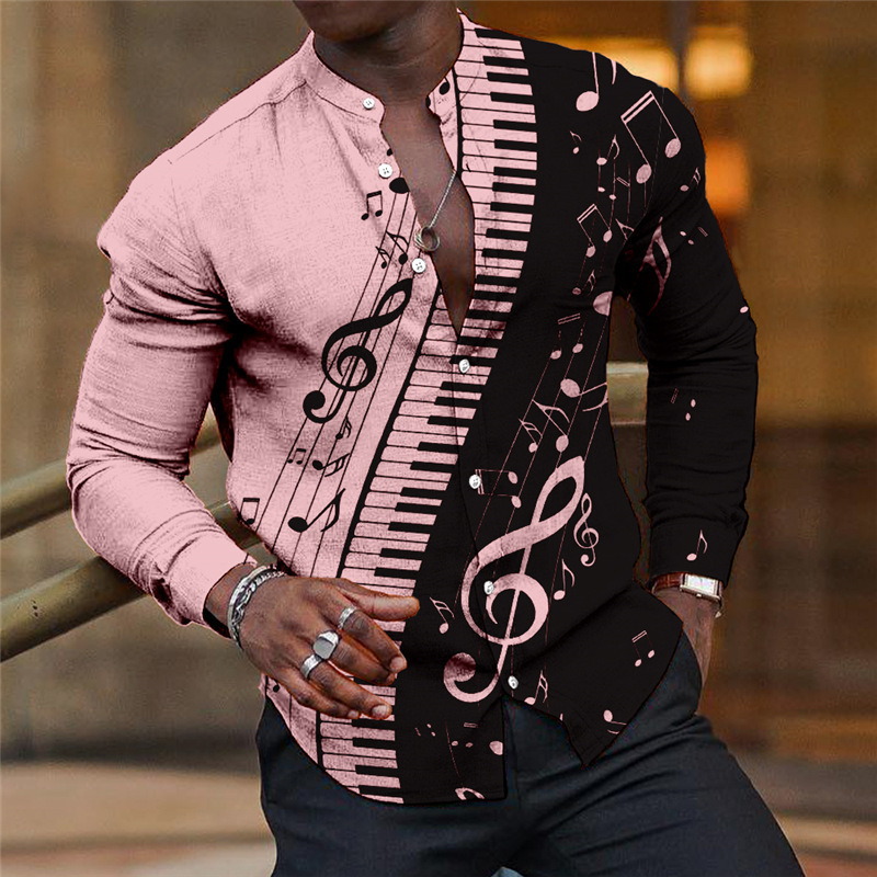 Mens Breathable Long-sleeve Printed Shirt ZJCS 367N S