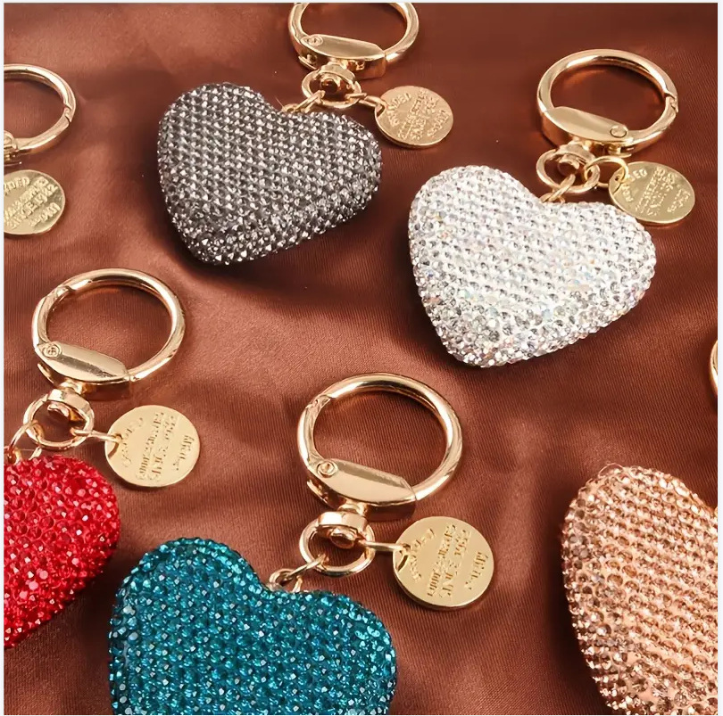 Creative Fashion Rhinestone Heart Keychain Pendant