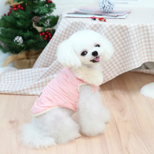 Pet Puppy Clothes Cotton padded Jacket Pink - Shop at LoveMi