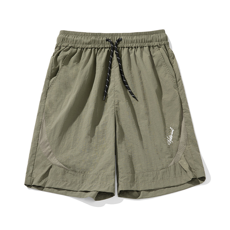 Mesh Breathable Split Stitching Casual Shorts