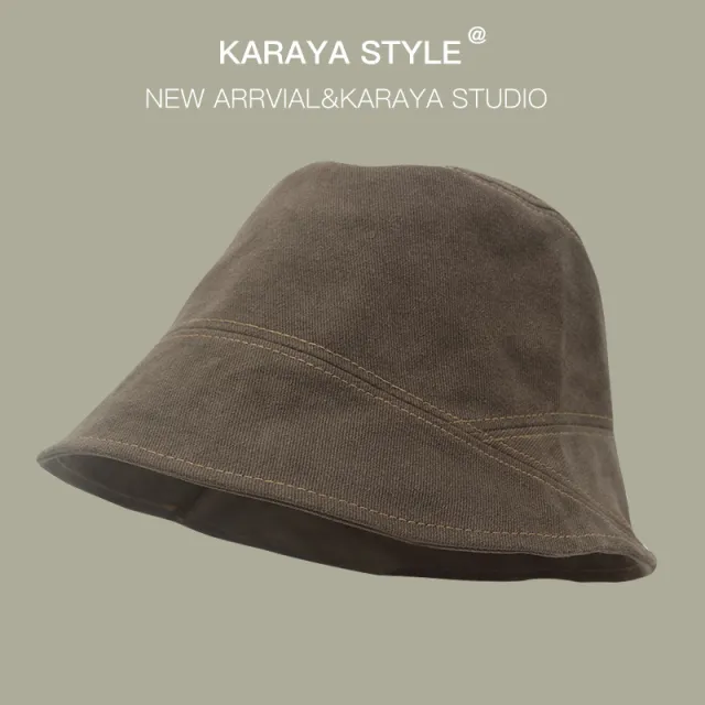 Korean Bucket Hat Casual Trendy Cool Bucket Hat Brown - Shop at LoveMi