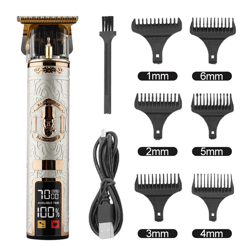 Hair Clipper Electric Electrical Hair Cutter Retro Oil Head Engraving Platinum Gentleman - Shop at LoveMi
