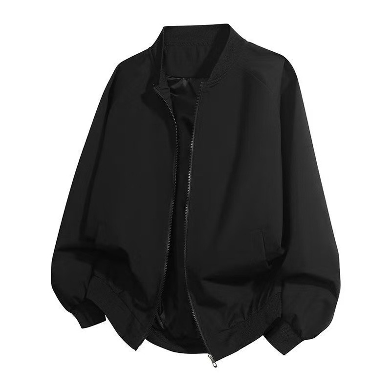 Solid Color Baseball Collar Jacket Men's Coat Solid Color Baseball Collar Jacket Men's Coat