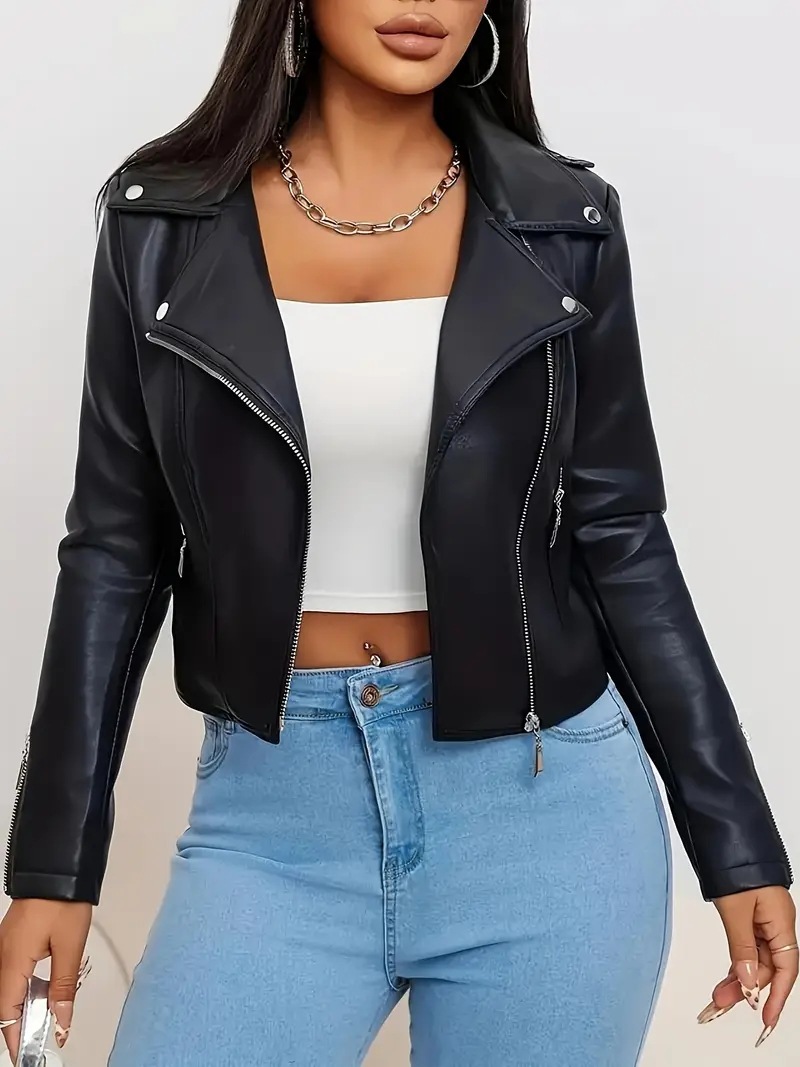 Rare High-end Black Leather Jacket