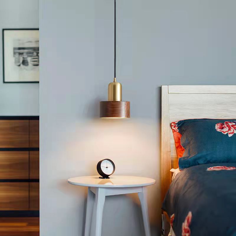 Vintage Brass Walnut Solid Wood Copper Lamps