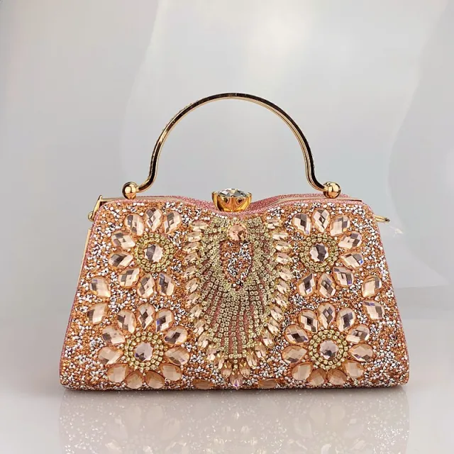 Women's Shiny Banquet Clutch Horizontal Square Pink - Shop at LoveMi