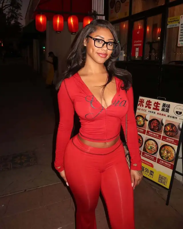 Solid Color Short Hood Top And Trousers Red - Shop at LoveMi