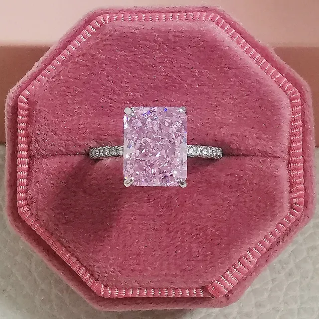 Ice Flower Cut Affordable Luxury Style Niche Advanced Design Ring For Women Pink - Shop at LoveMi