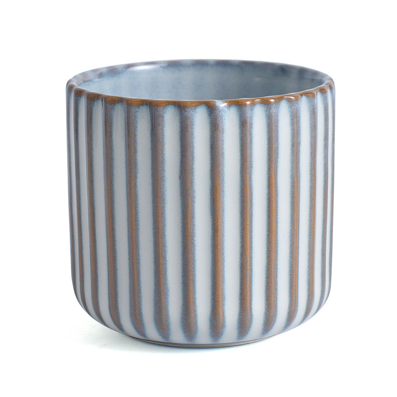 Ceramic Kiln Baked Pottery Clay Striped For Restaurant And Home Use Cup