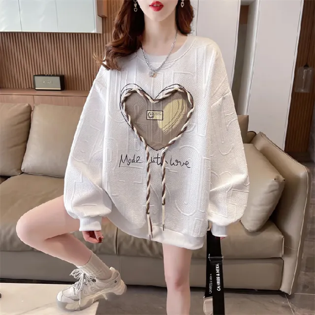 Korean Style Sense Of Design Niche Hooded Long sleeved Sweater For Women White - Shop at LoveMi