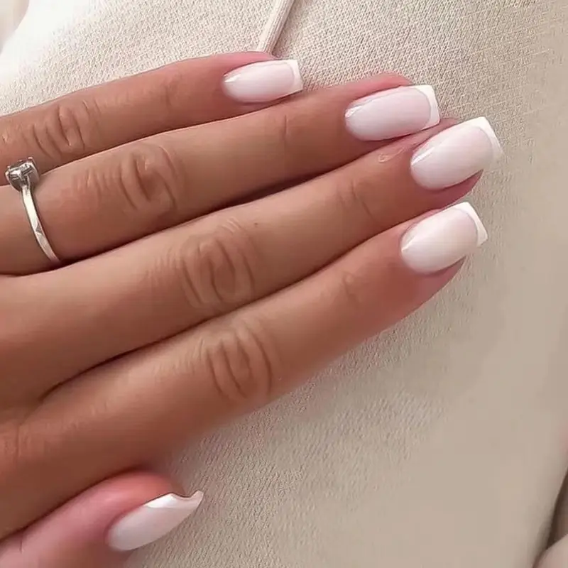 Simple French Style White Girl Gentle Manicure European Square