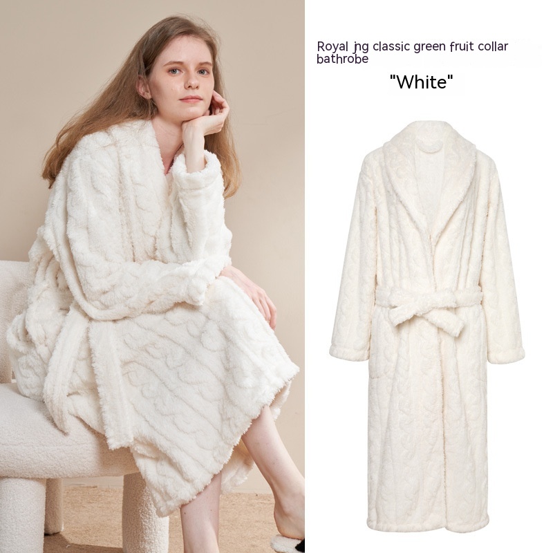 White Jacquard Bathrobe