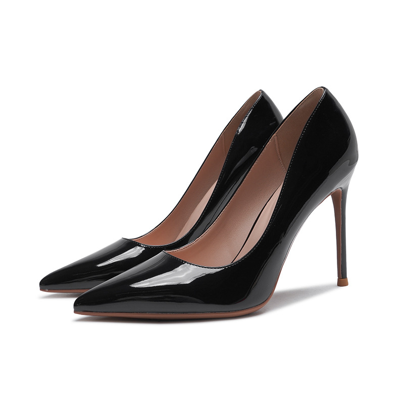 Low-cut Stiletto Heels In Glossy Patent Leather For Women