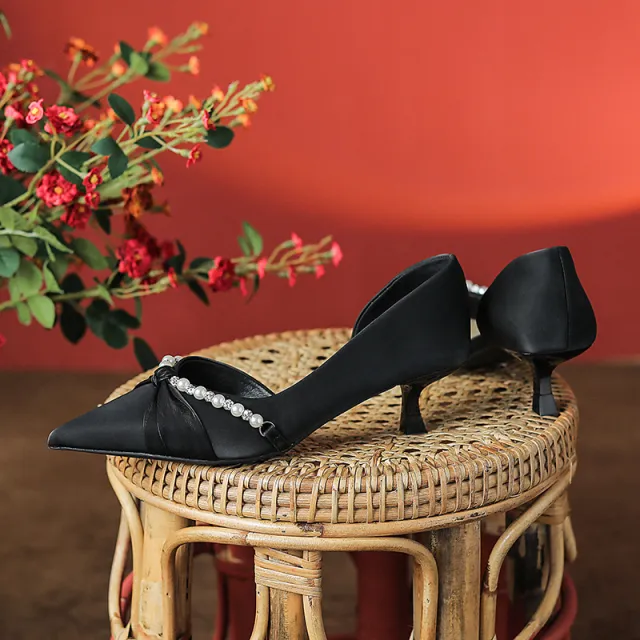 Elegant Satin High Heels For Women Black - Shop at LoveMi