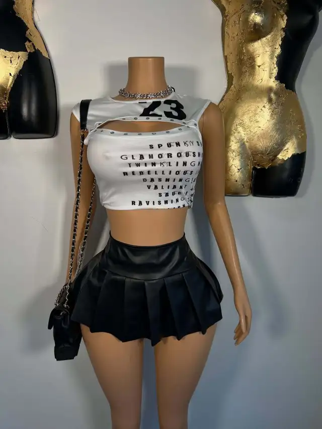 Women's Sexy And Sassy Printed Crew Neck Top White - Shop at LoveMi