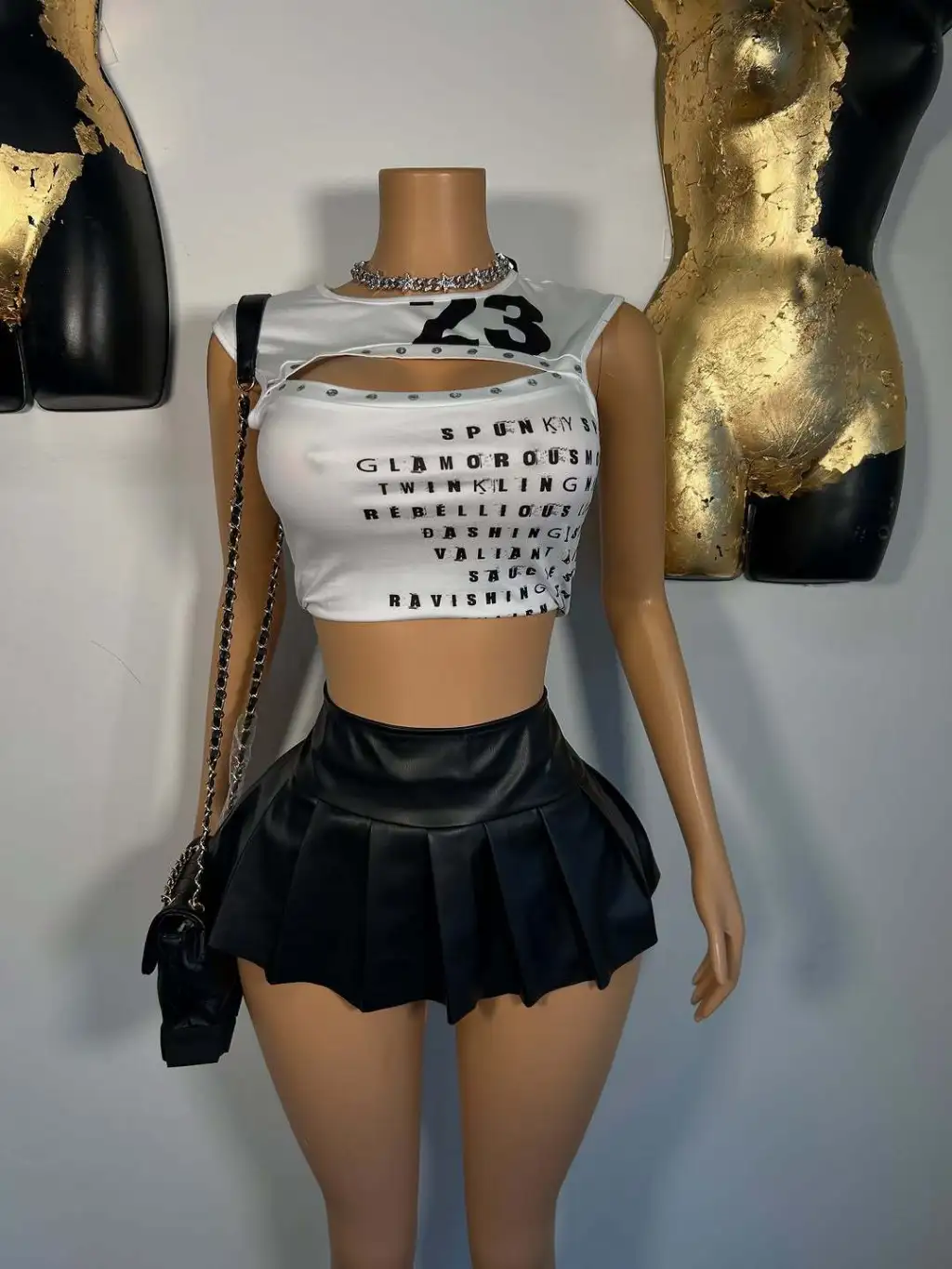 Women's Sexy And Sassy Printed Crew-Neck Top - White