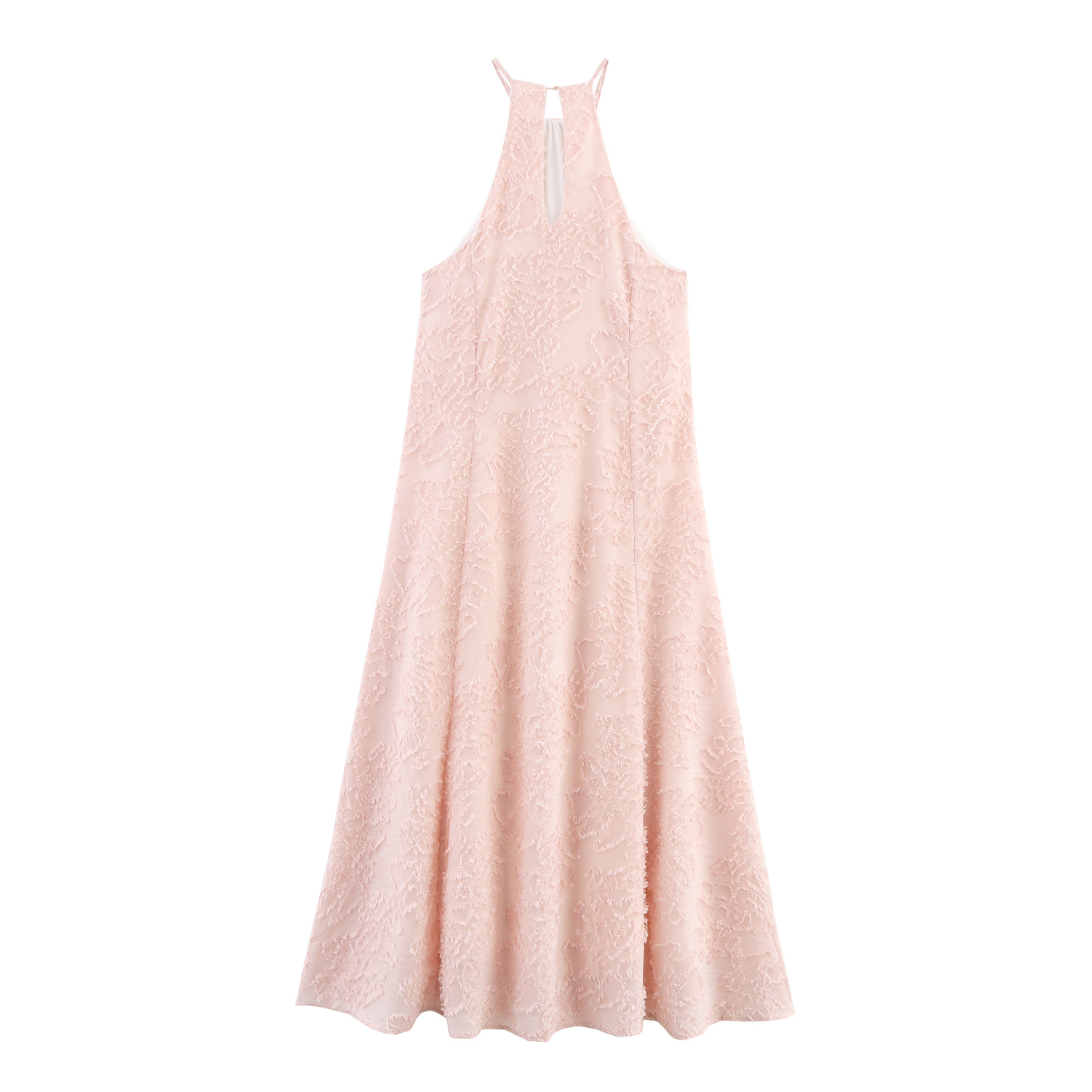 Texture Hanging Collar Sleeveless Dress