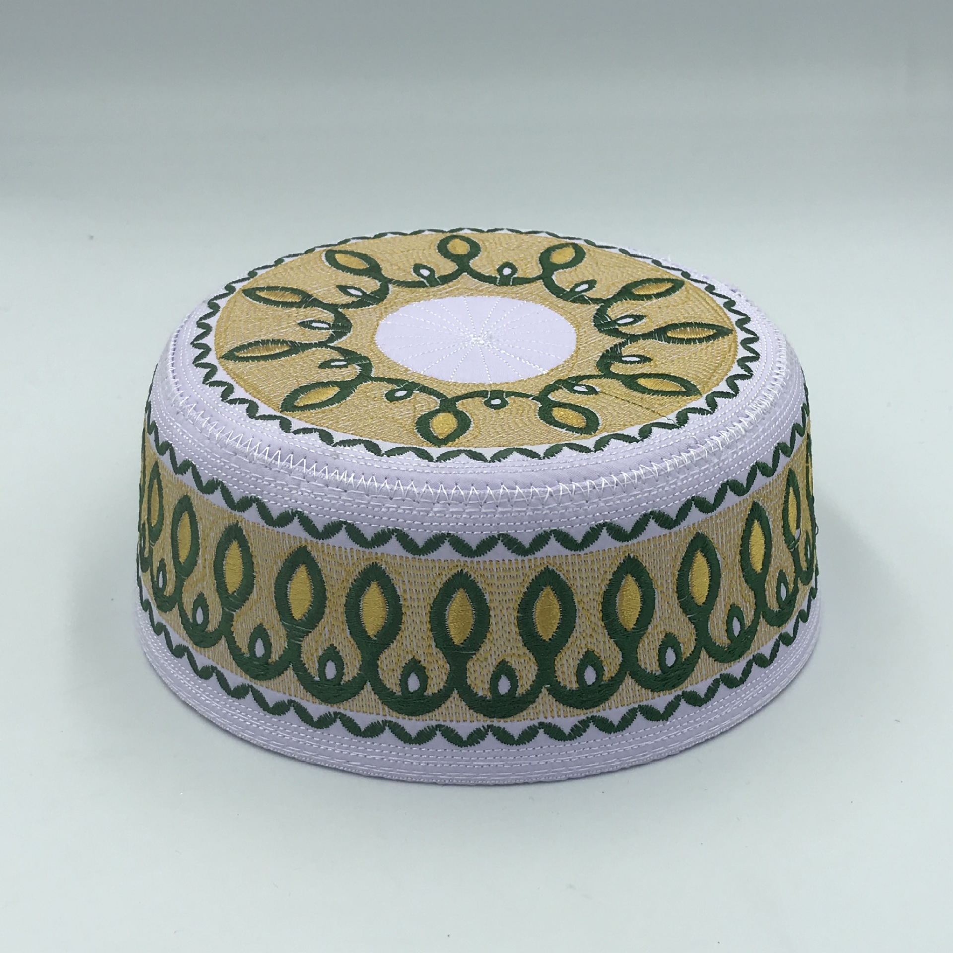 Baby Embroidered High-End Flat-Crown Round-Edge Ethnic-Style Saudi Cap