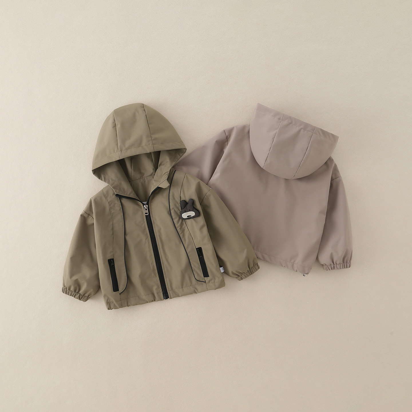 Boys Hooded Outdoor Casual Windproof Jacket Set