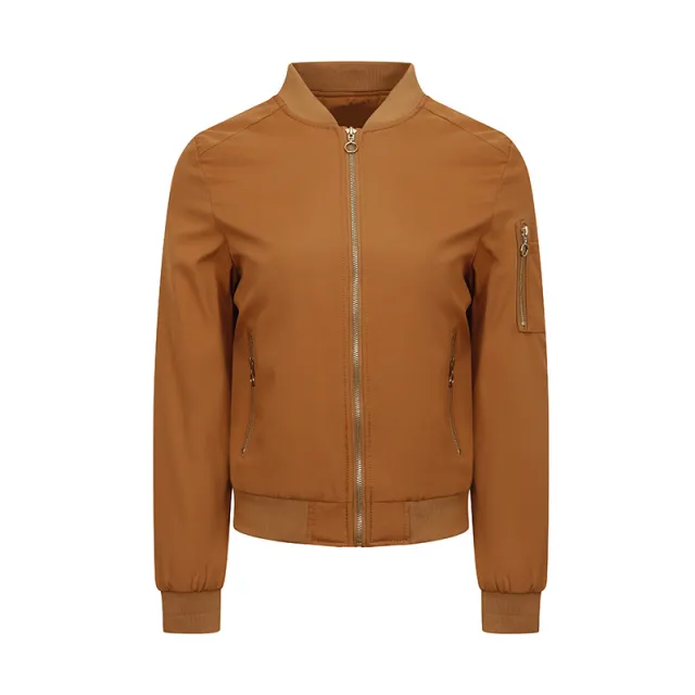 Women's American High Street Flight Suit Baseball Jacket Amber - Shop at LoveMi