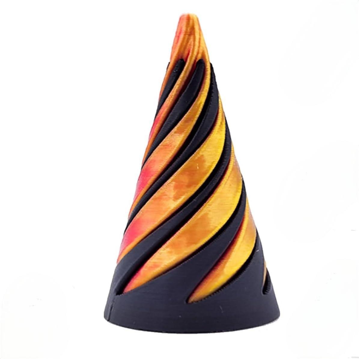 Three Cone Black red gold6.4cm