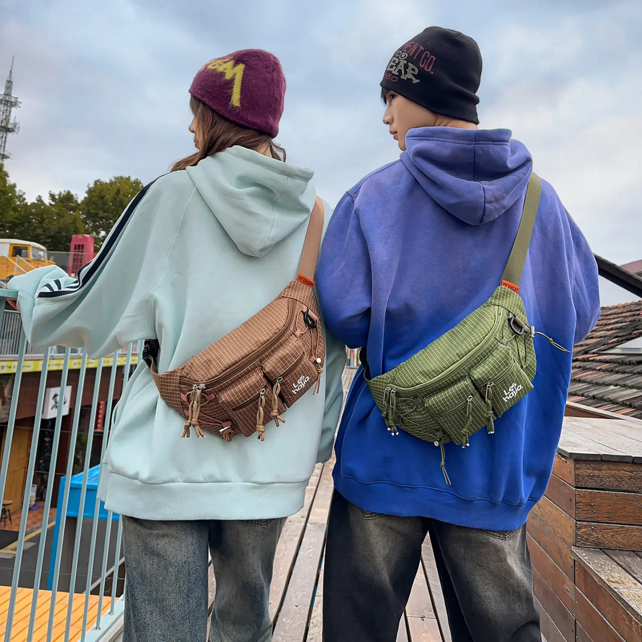 Workwear-style Outdoor Hiking Waist Bag, Lightweight Chest