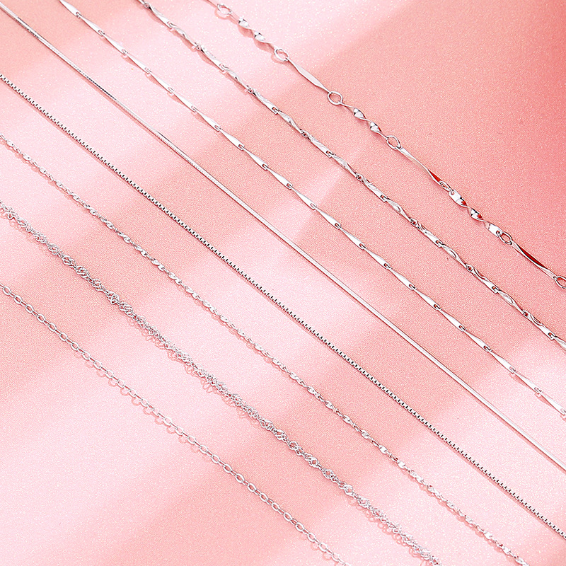 925 Silver Clavicle Chain Melon Seeds Ingot Snake Bone Starry Sky O-word Simple