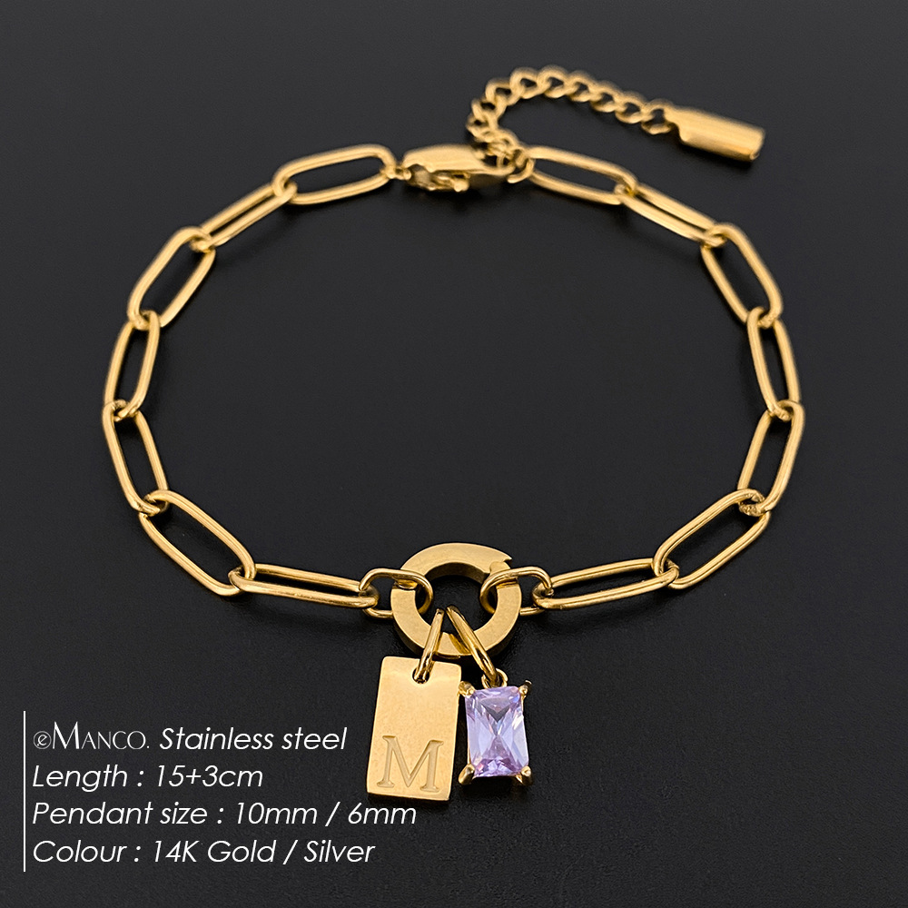 Womens Fashionable Rhinestone Letter Combination Bracelet Jewelry