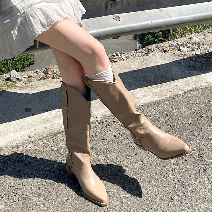 Retro Sophisticated Chunky-heel Pointed-toe Western Cowboy Boots