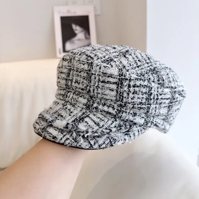 Color blocked Baseball Cap Sweet Octagonal Cap Versatile Fashion Hat White - Shop at LoveMi