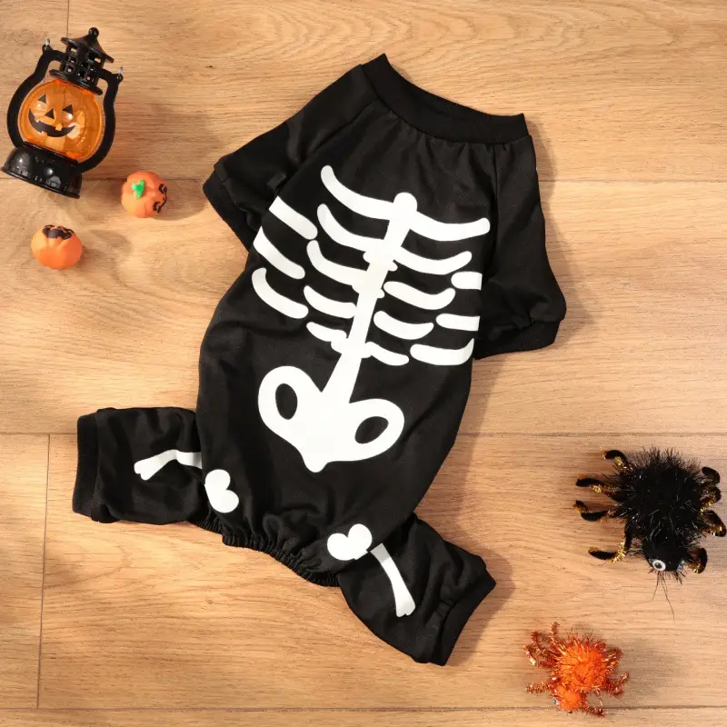 Halloween With Luminous Skull Bones Four-legged Pet Clothing Pet Clothes