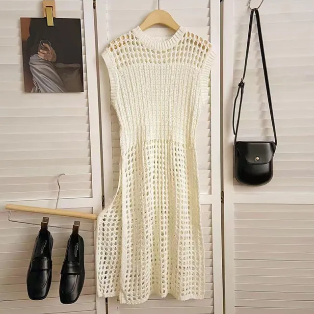 Women's Layered Vest Spring Summer Sleeveless Vest Dress Apricot - Shop at LoveMi