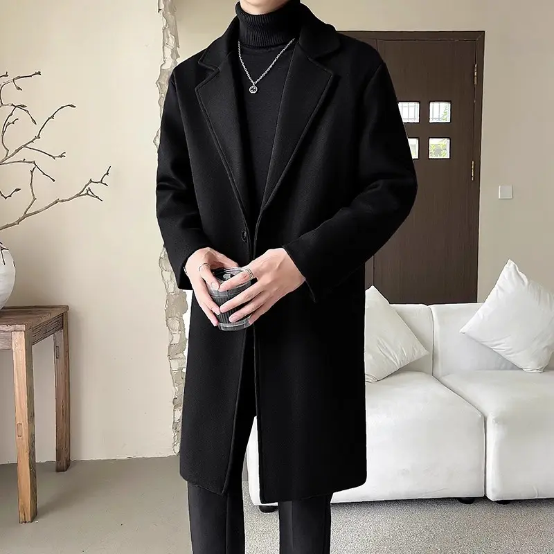 Affordable Luxury Style Mid-length Loose Trendy Woolen
