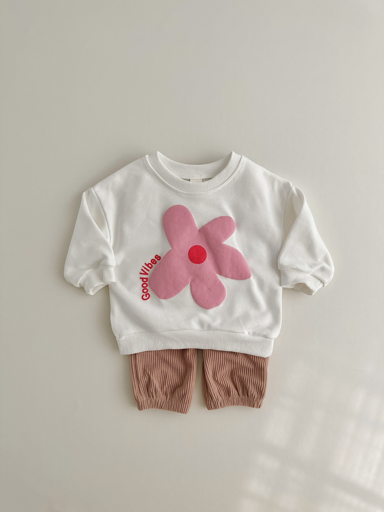 Cute Flowers Sun Baby Spring And Autumn Leisure Long-sleeve Suit
