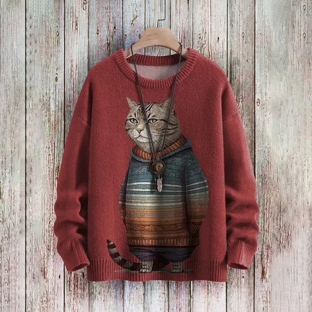 Abstract Style Digital Printing Drop shoulder Long sleeve Women's Sweater Casual All matching Twm1756 8 - Shop at LoveMi